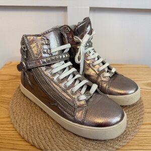Michael Kors Evy Gunmetal High-Top Sneakers